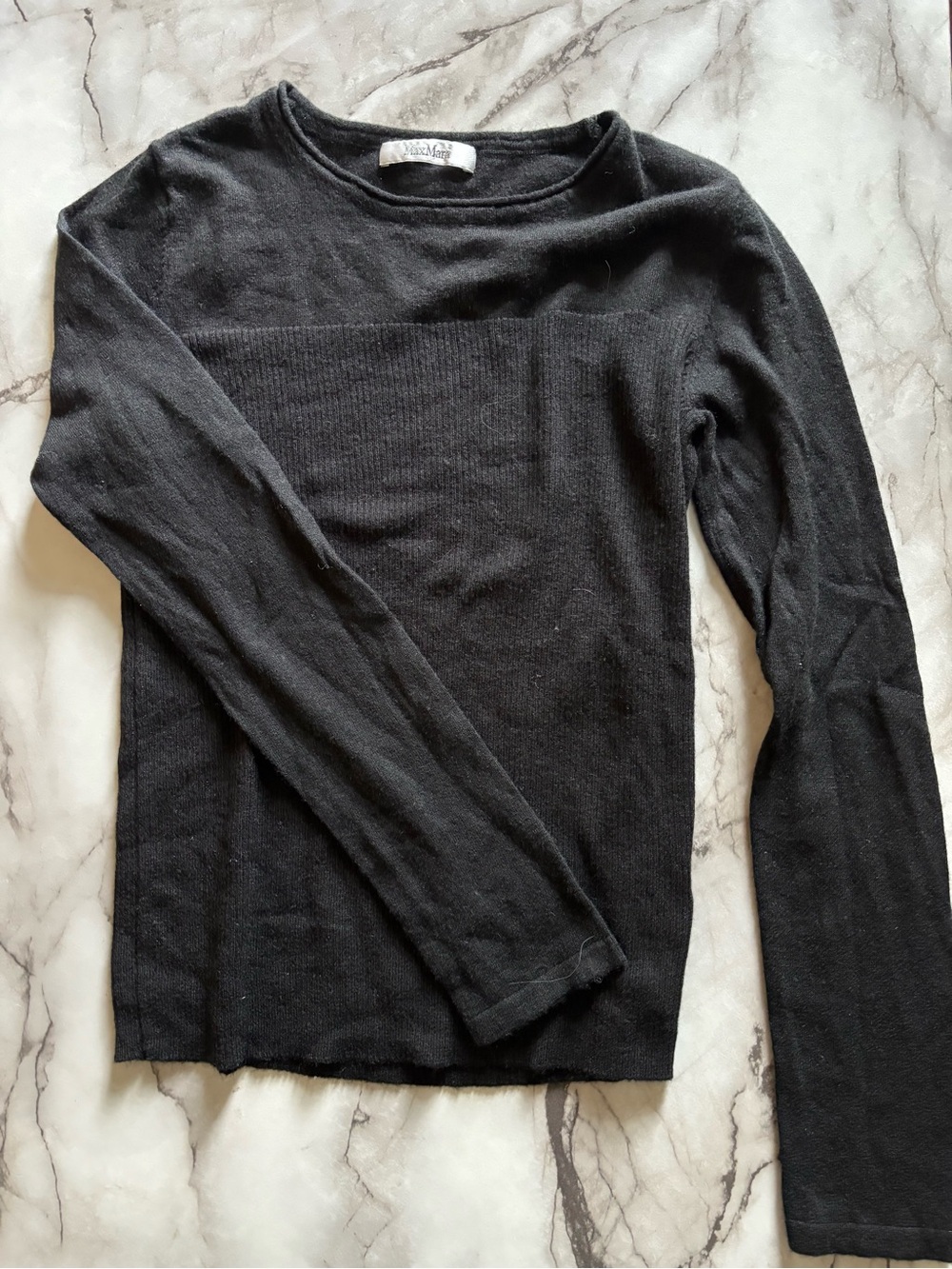 MaxMara Black Long-Sleeve Knit Top